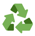 green chasing arrows (recycling logo)